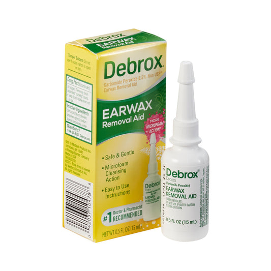 Debrox Earwax Removal Aid bottle.