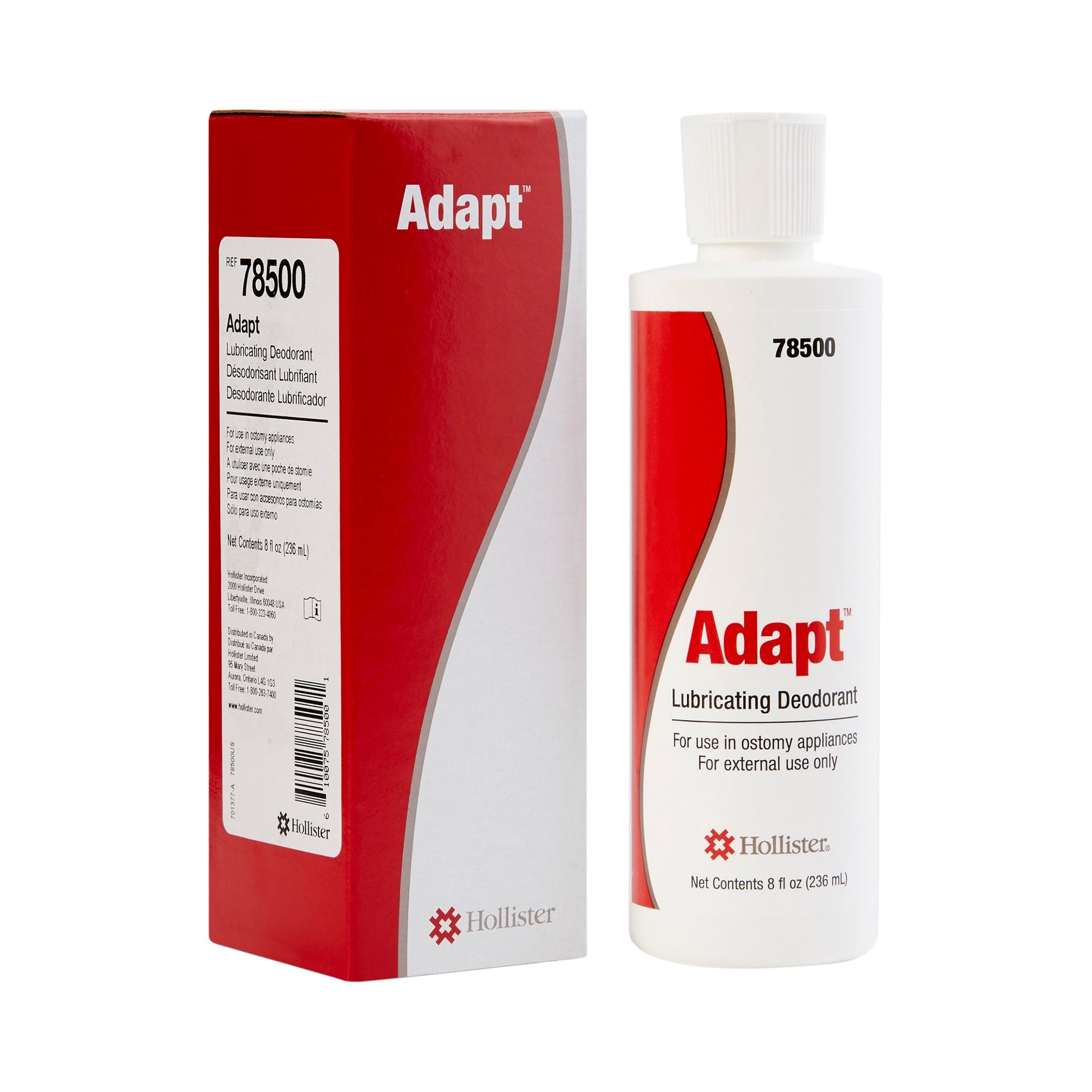 A bottle of Adapt lubricating deodorant. 8 fl oz.