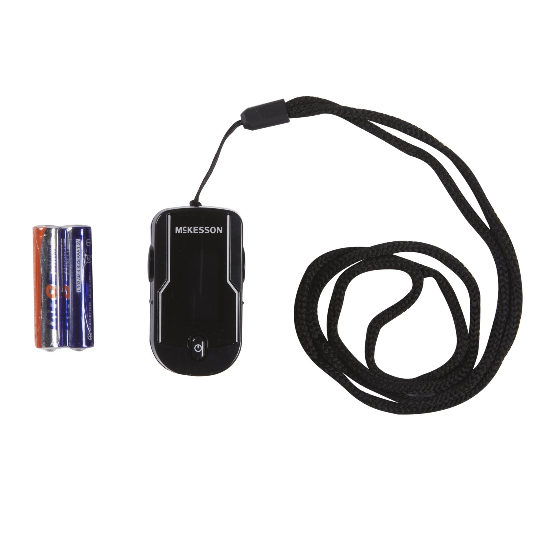 pulse oximeter with lanyard and 2 batteries