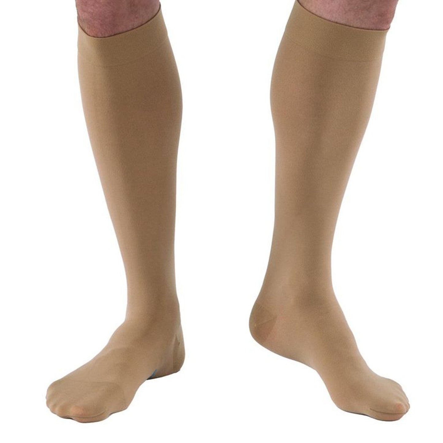 Unisex Compression Stocking Knee High Beige Closed Toe Light-Moderate Compression 15-20mmHg