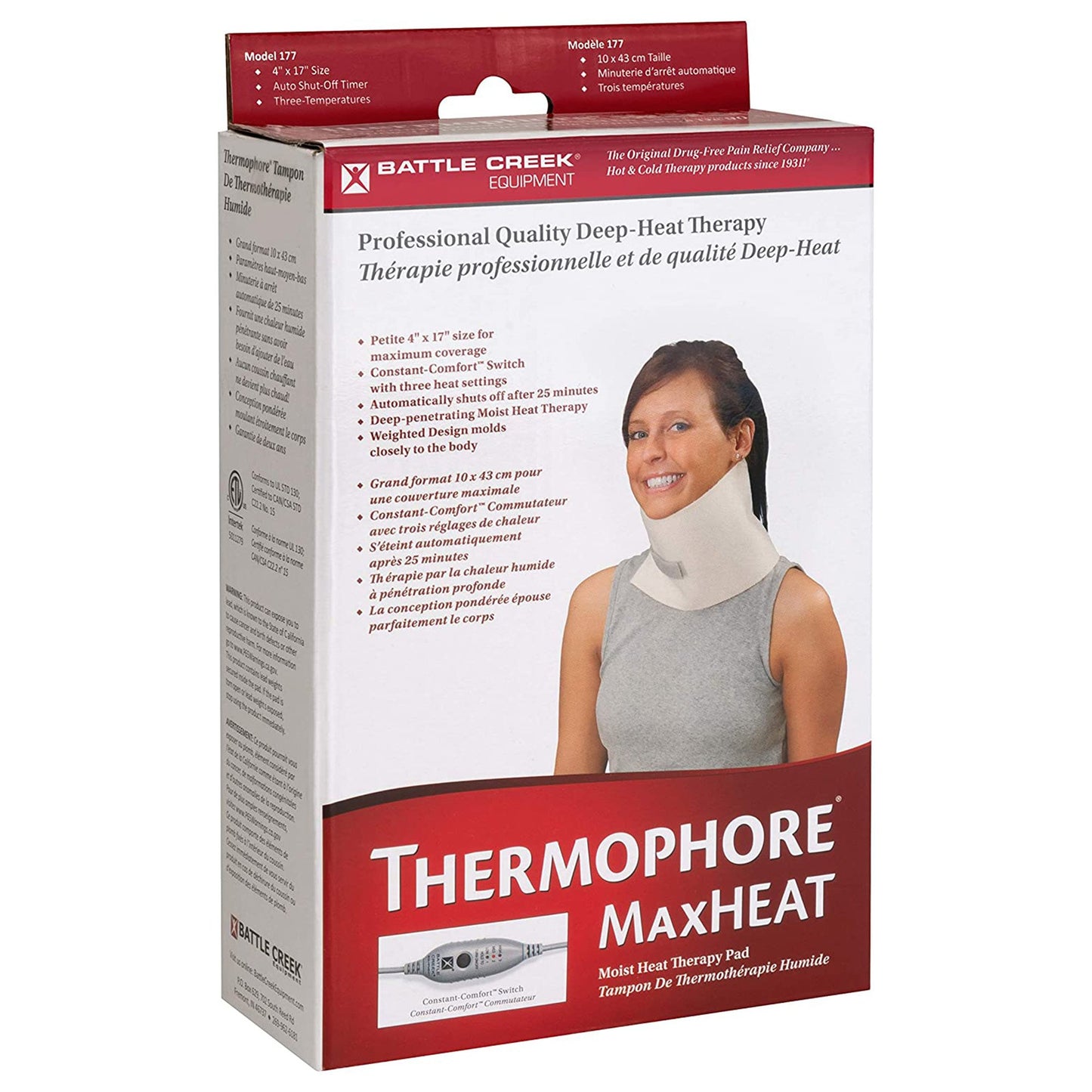 Moist Heating Pad Thermophore® MaxHEAT™ Neck / Jaw / Sinus Petite 4" x 17" Cotton Blend Cover Reusable