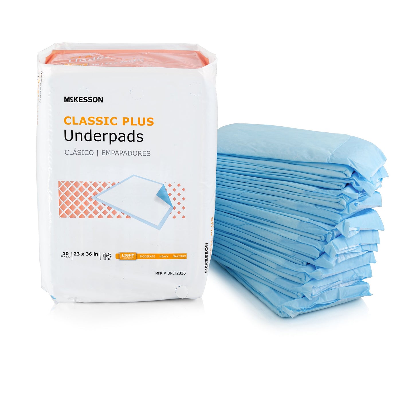 Disposable Underpad Classic Plus 23 X 36 Inch Fluff Mat Light Absorbency