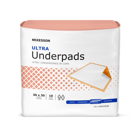 McKesson ultra underpads. 30x30 Inch. Heavy Absorbency.