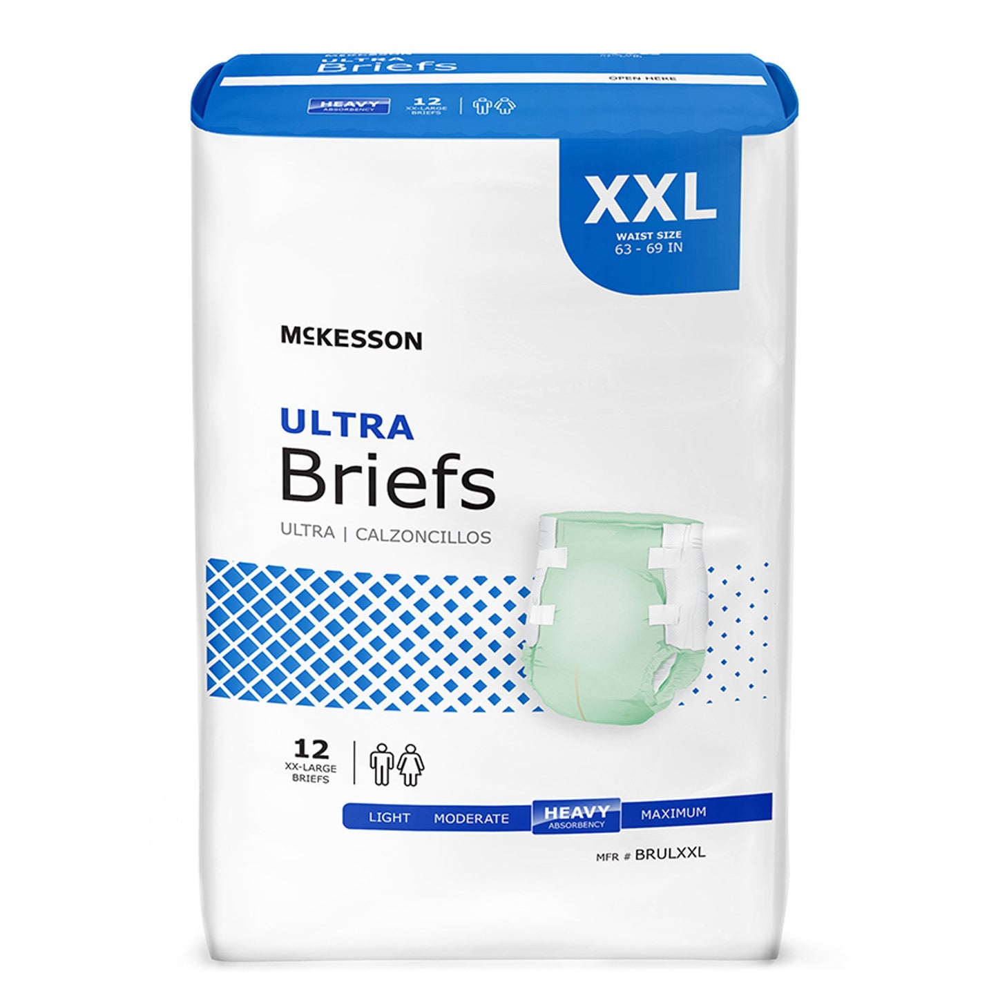 Incontinence Brief Heavy Absorbency Unisex Disposable - McKesson Ultra