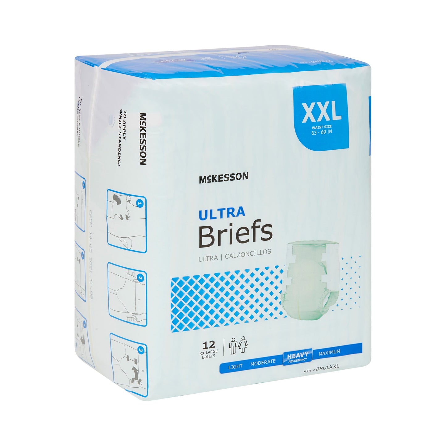 Incontinence Brief Heavy Absorbency Unisex Disposable - McKesson Ultra