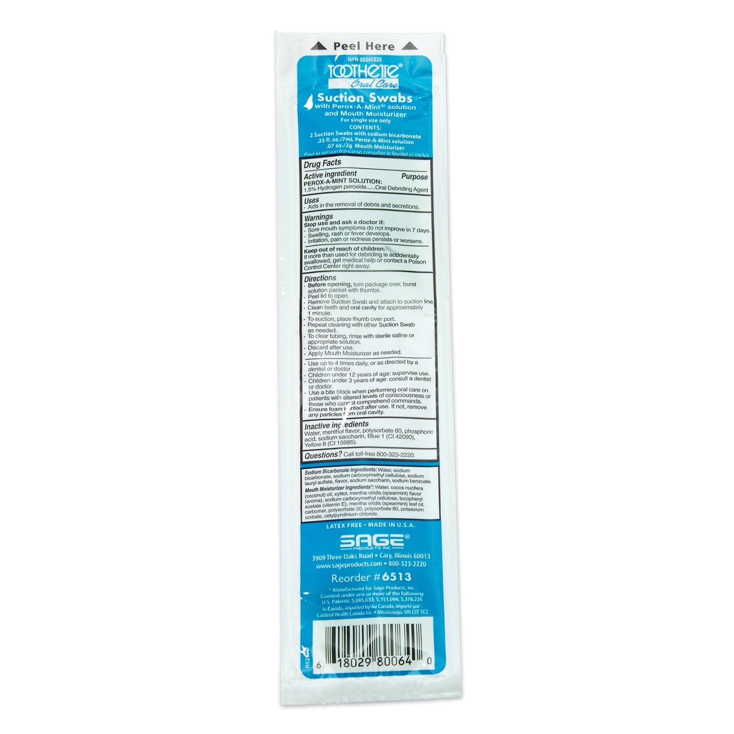 Suction Swab Kit Toothette® with Mouth Moisturizer