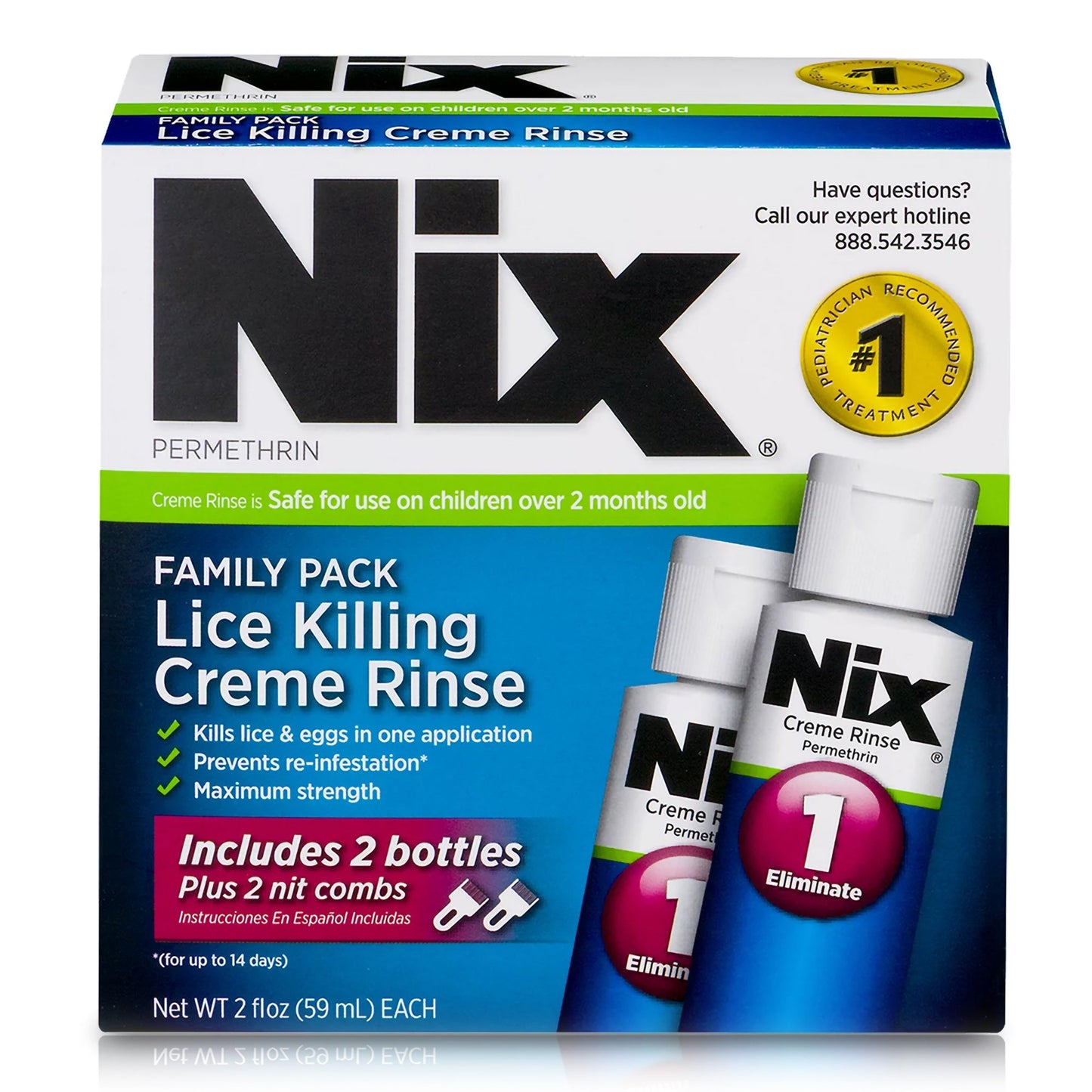 Lice Treatment Kit Nix® 2 oz. Flip Top Bottle Scented - 2 bottlles