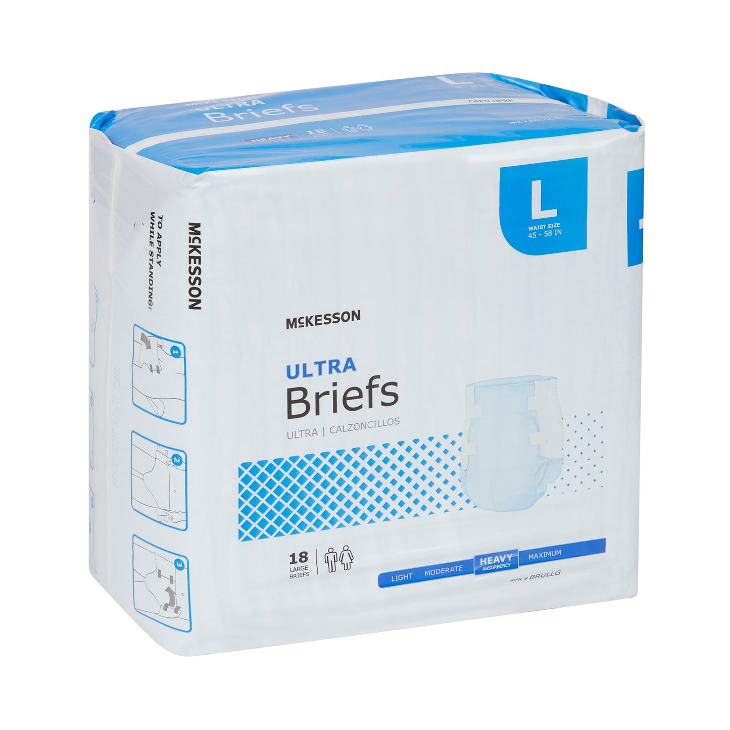 Incontinence Brief Heavy Absorbency Unisex Disposable - McKesson Ultra