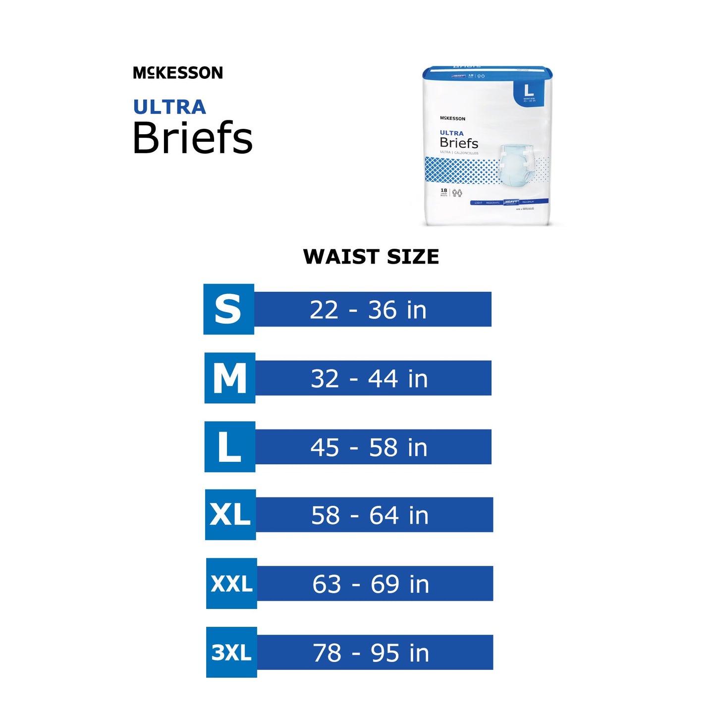 Incontinence Brief Heavy Absorbency Unisex Disposable - McKesson Ultra