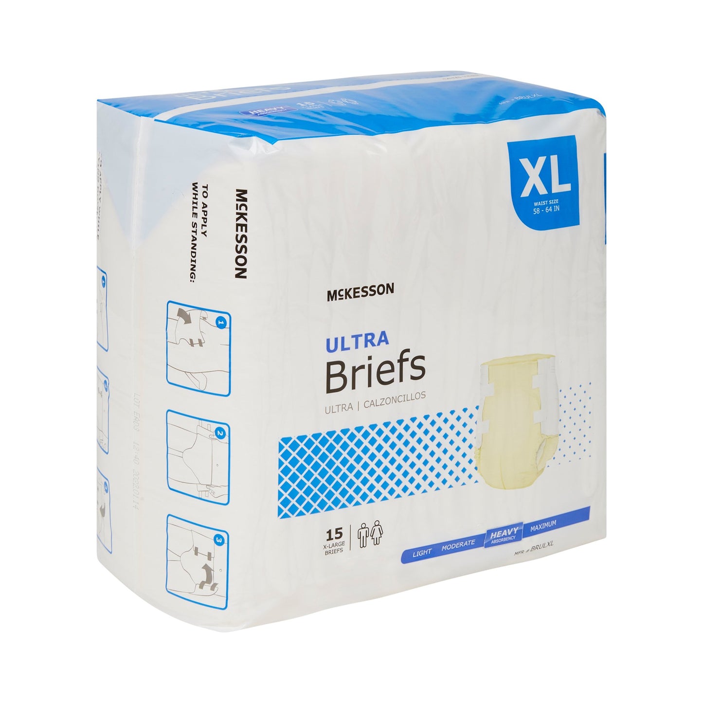 Incontinence Brief Heavy Absorbency Unisex Disposable - McKesson Ultra