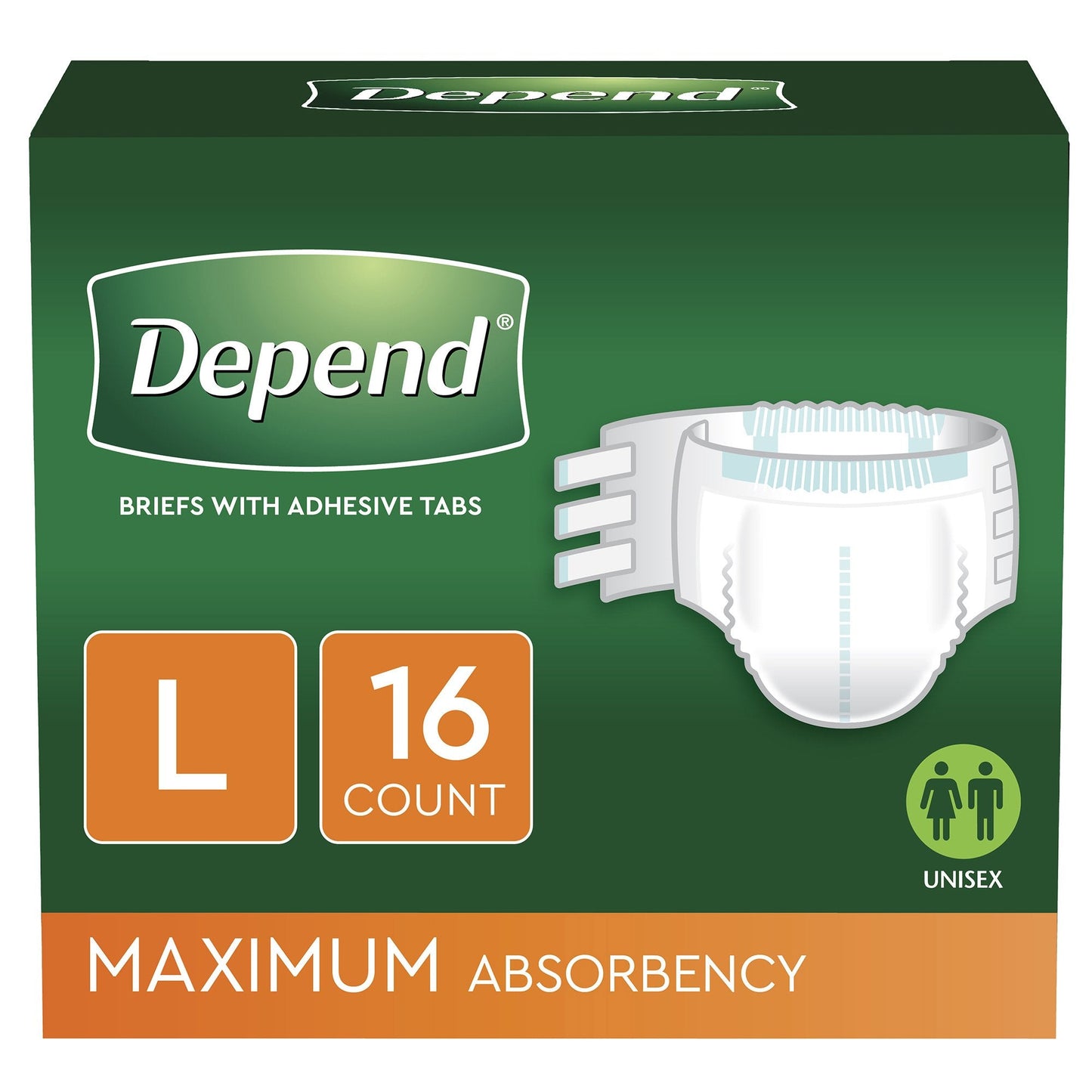 Unisex Adult Incontinence Brief Depend® Disposable Heavy Absorbency