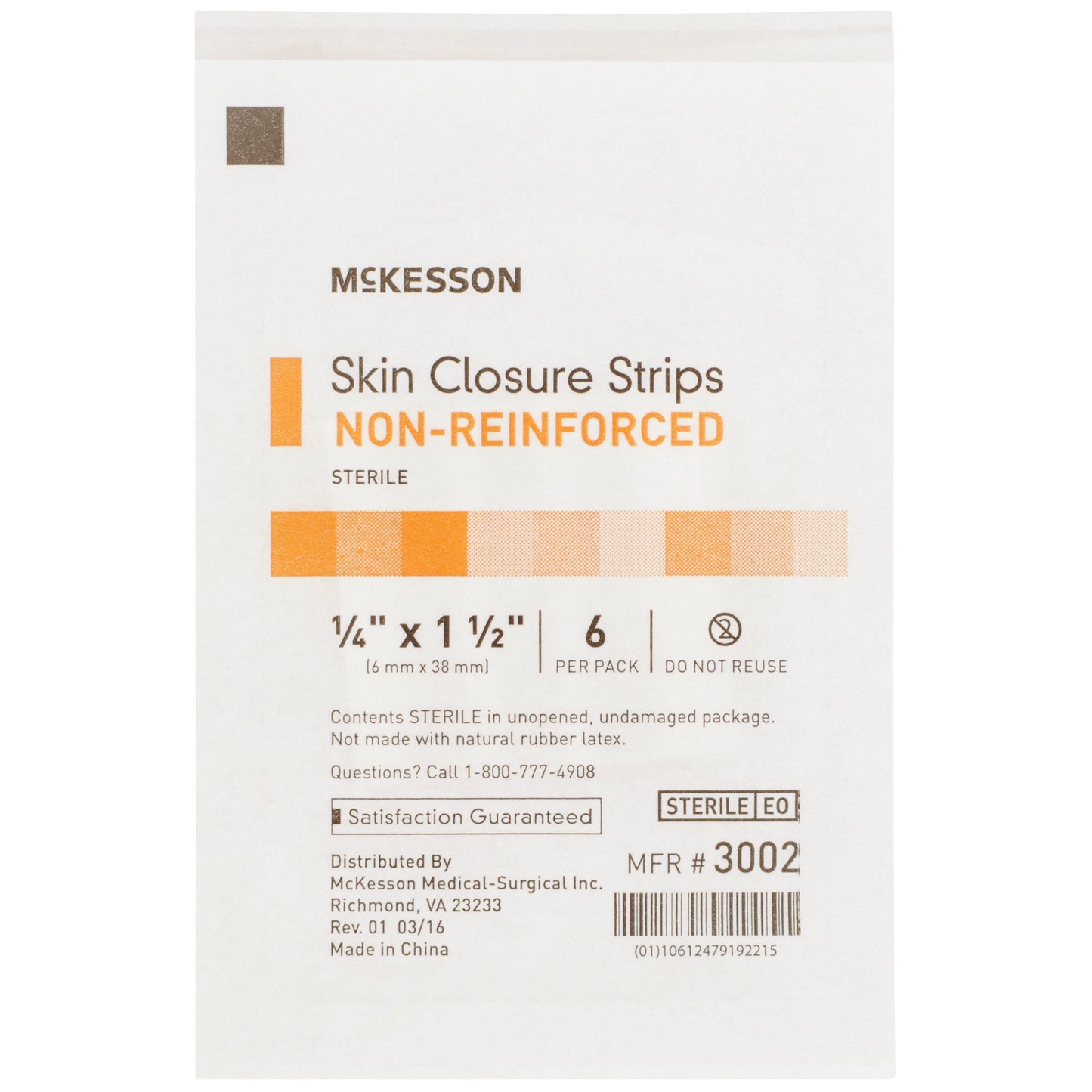 Skin Closure Strip 1/4 X 1-1/2 Inch Tan Flexible Skin Friendly McKesson