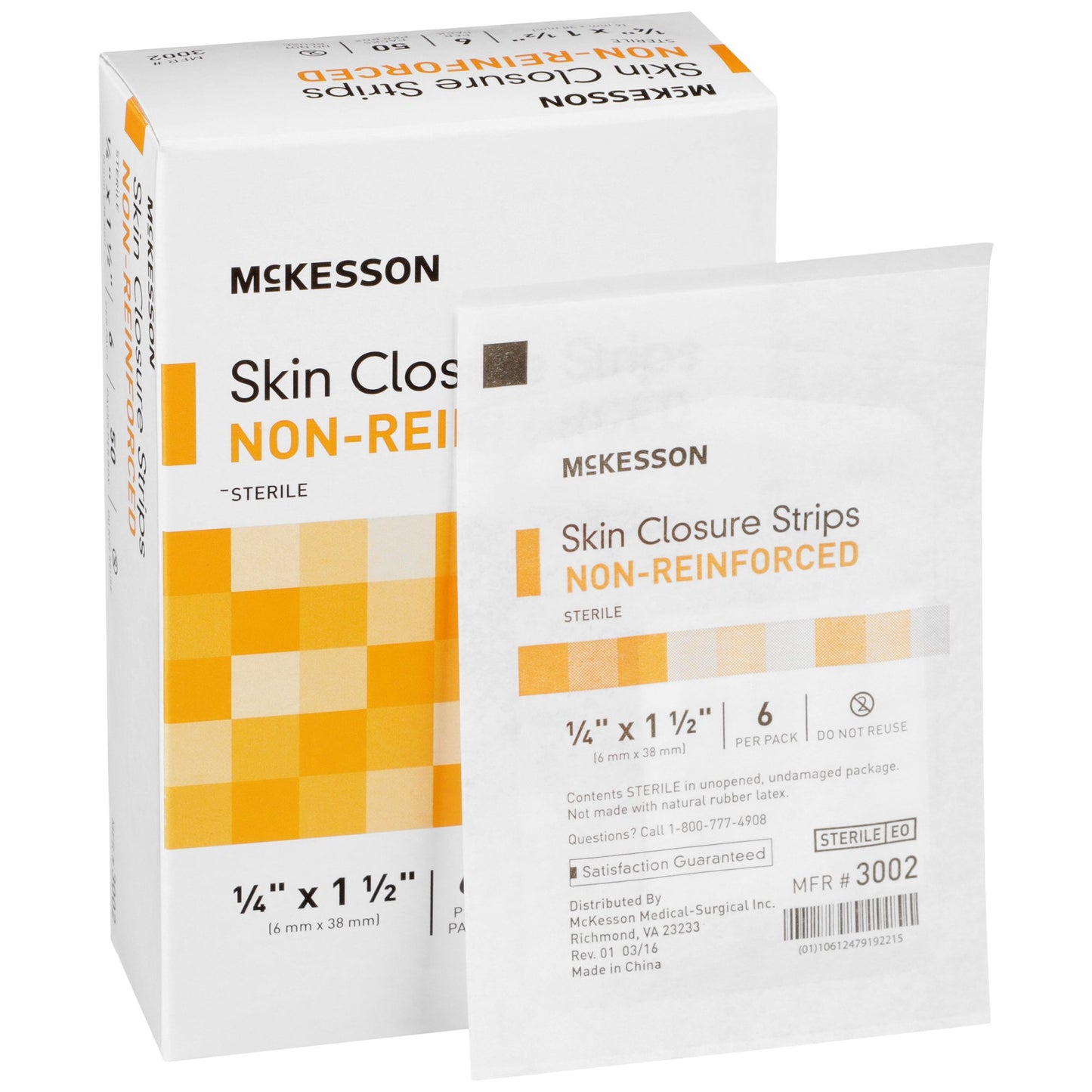 Skin Closure Strip 1/4 X 1-1/2 Inch Tan Flexible Skin Friendly McKesson