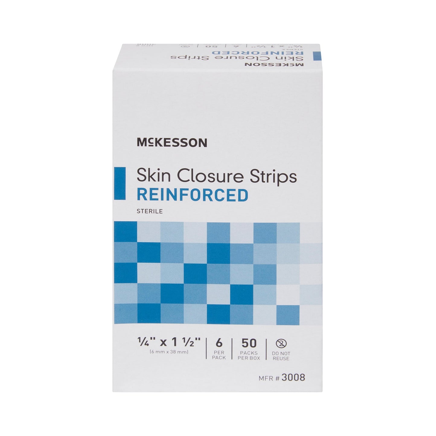 Skin Closure Strip 1/4 X 1-1/2 Inch Reinforced Strip White McKesson