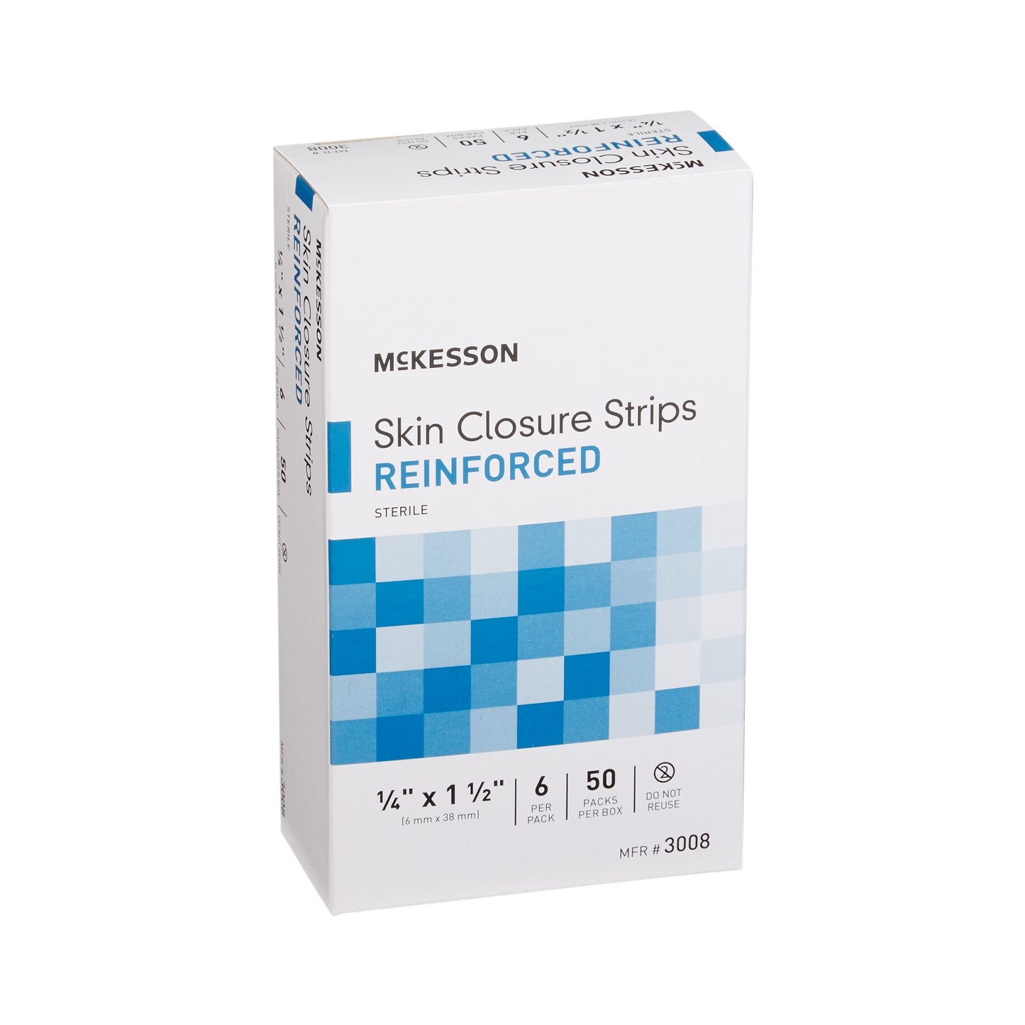 Skin Closure Strip 1/4 X 1-1/2 Inch Reinforced Strip White McKesson