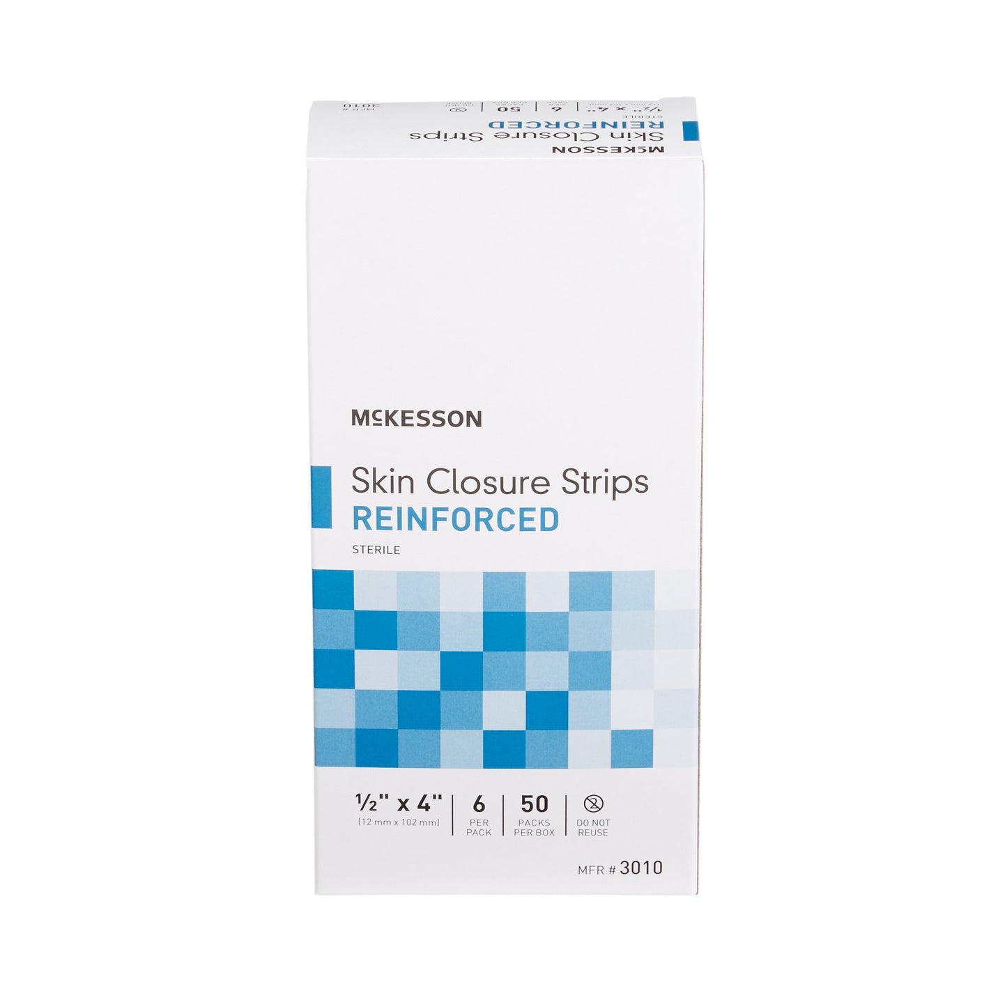 Skin Closure Strip 1/2 X 4 Inch Reinforced Strip White McKesson