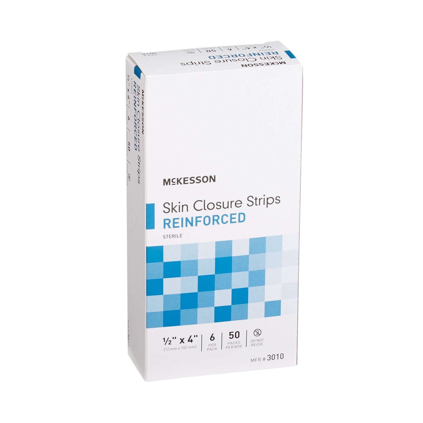 Skin Closure Strip 1/2 X 4 Inch Reinforced Strip White McKesson