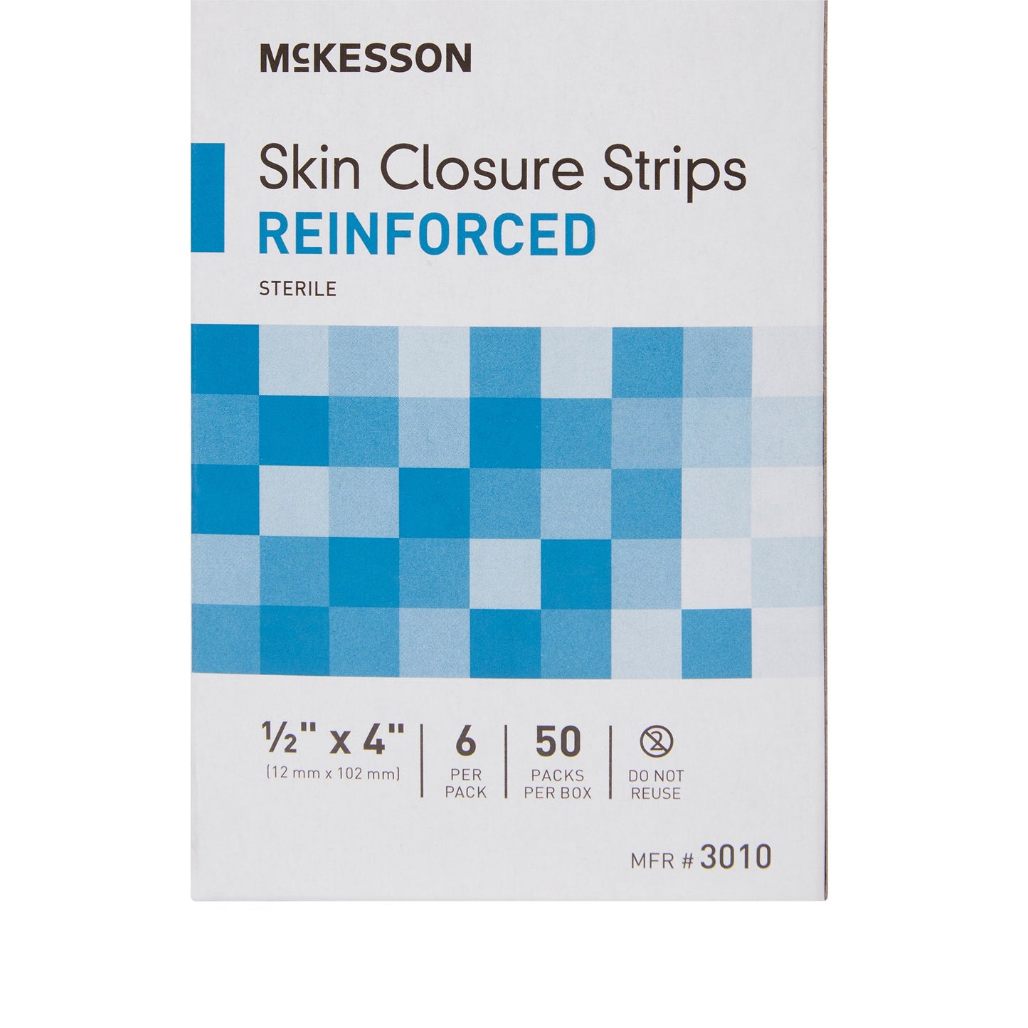 Skin Closure Strip 1/2 X 4 Inch Reinforced Strip White McKesson