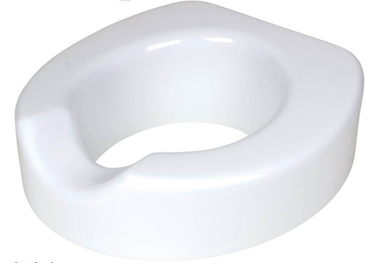 white, elongated toilet seat raiser