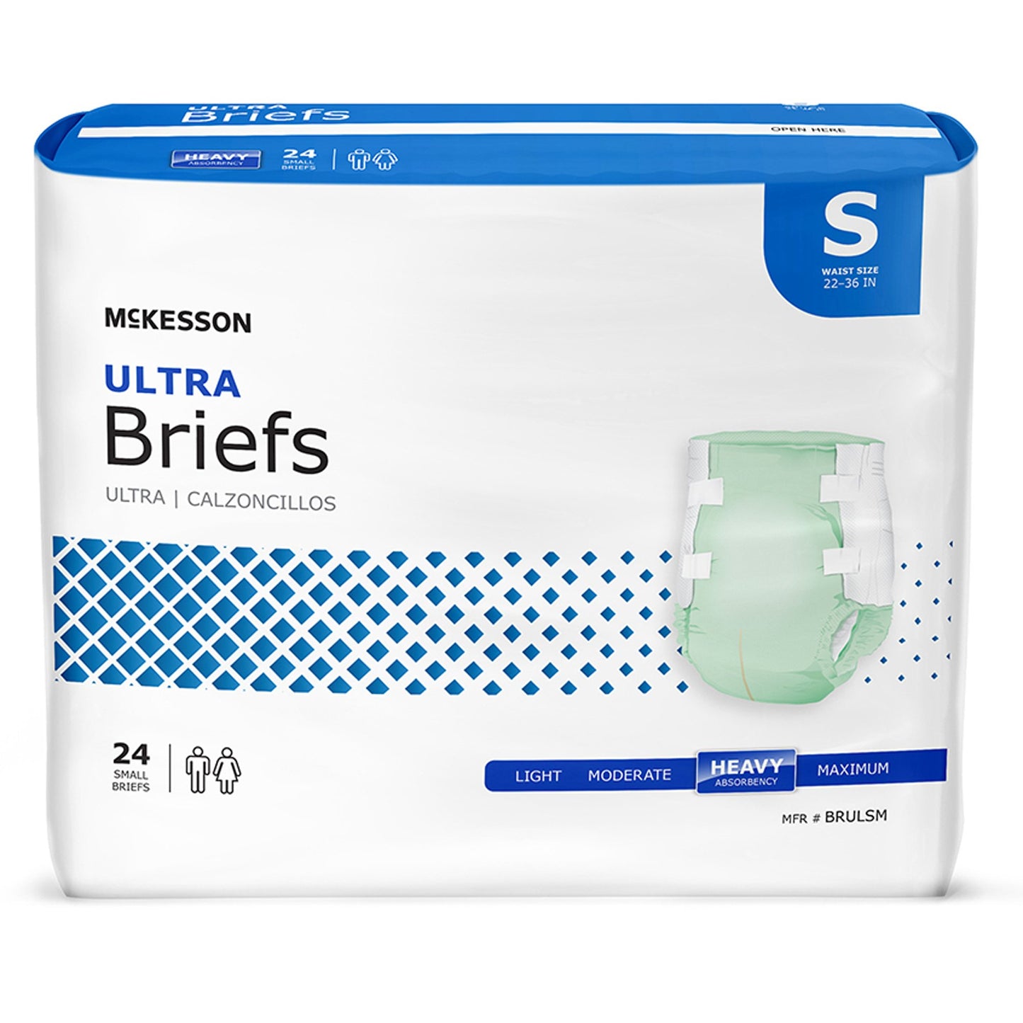 Incontinence Brief Heavy Absorbency Unisex Disposable - McKesson Ultra