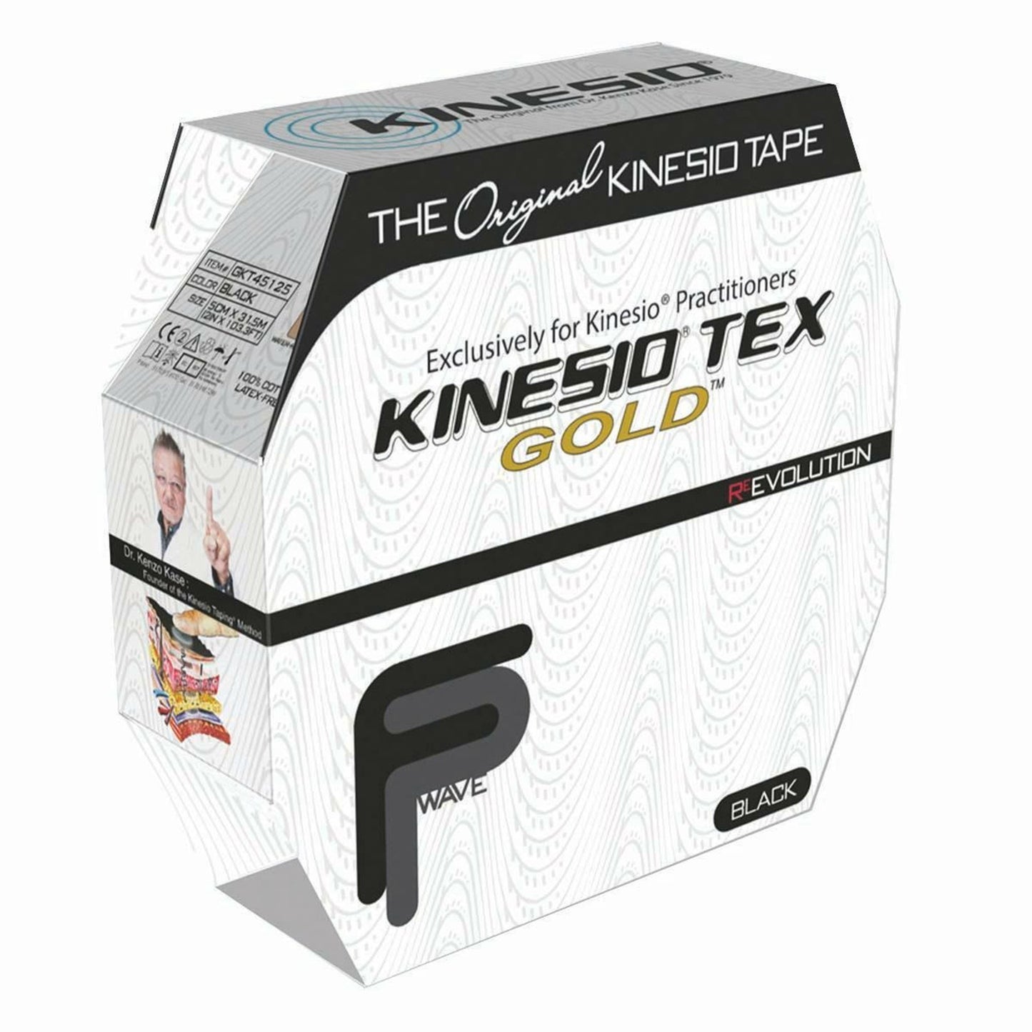 Kinesiology Tape Kinesio® Tex Gold™ FP Black 2 Inch X 34 Yard