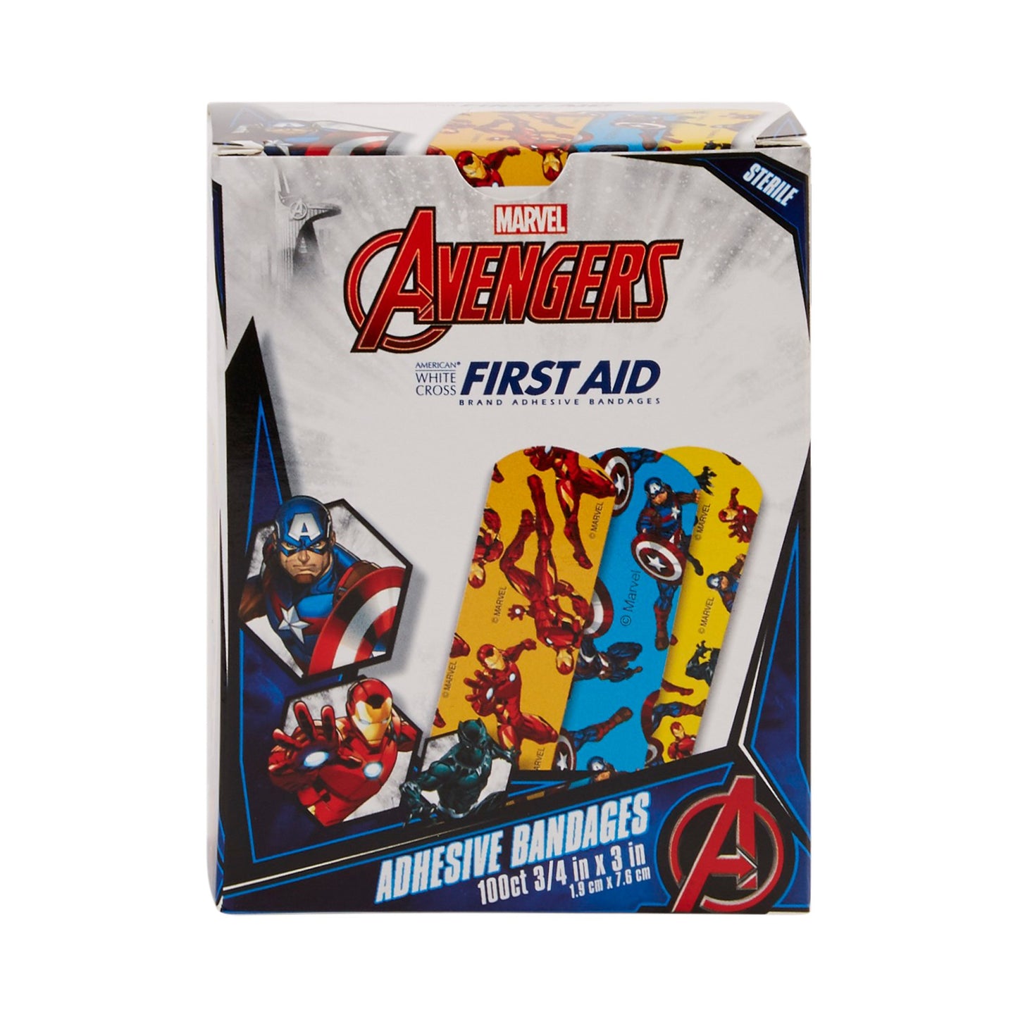 Adhesive Strip 3/4 X 3 Inch Highly Absorbent Pediatric Kid Designs Marvel DC American®