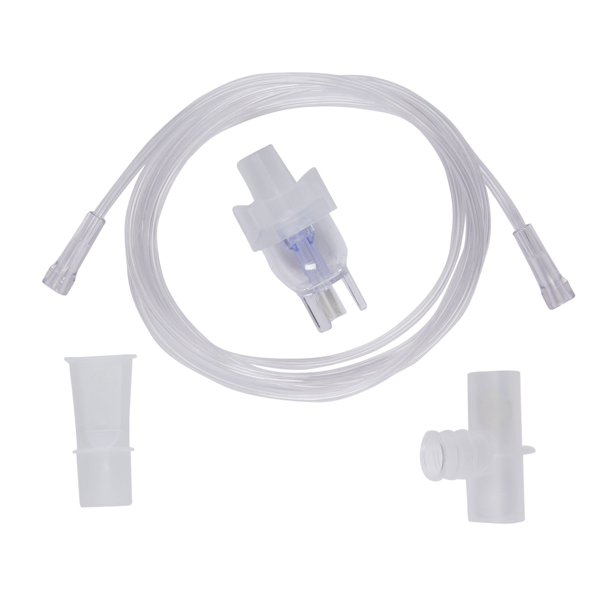 Nebulizer kit with tubing, mouth piece, T piece connection and medication cup