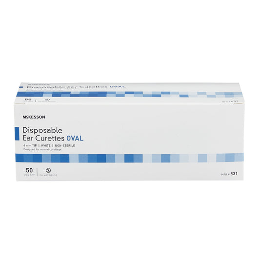 McKesson Disposable Ear Curettes Oval. 50 count per box.