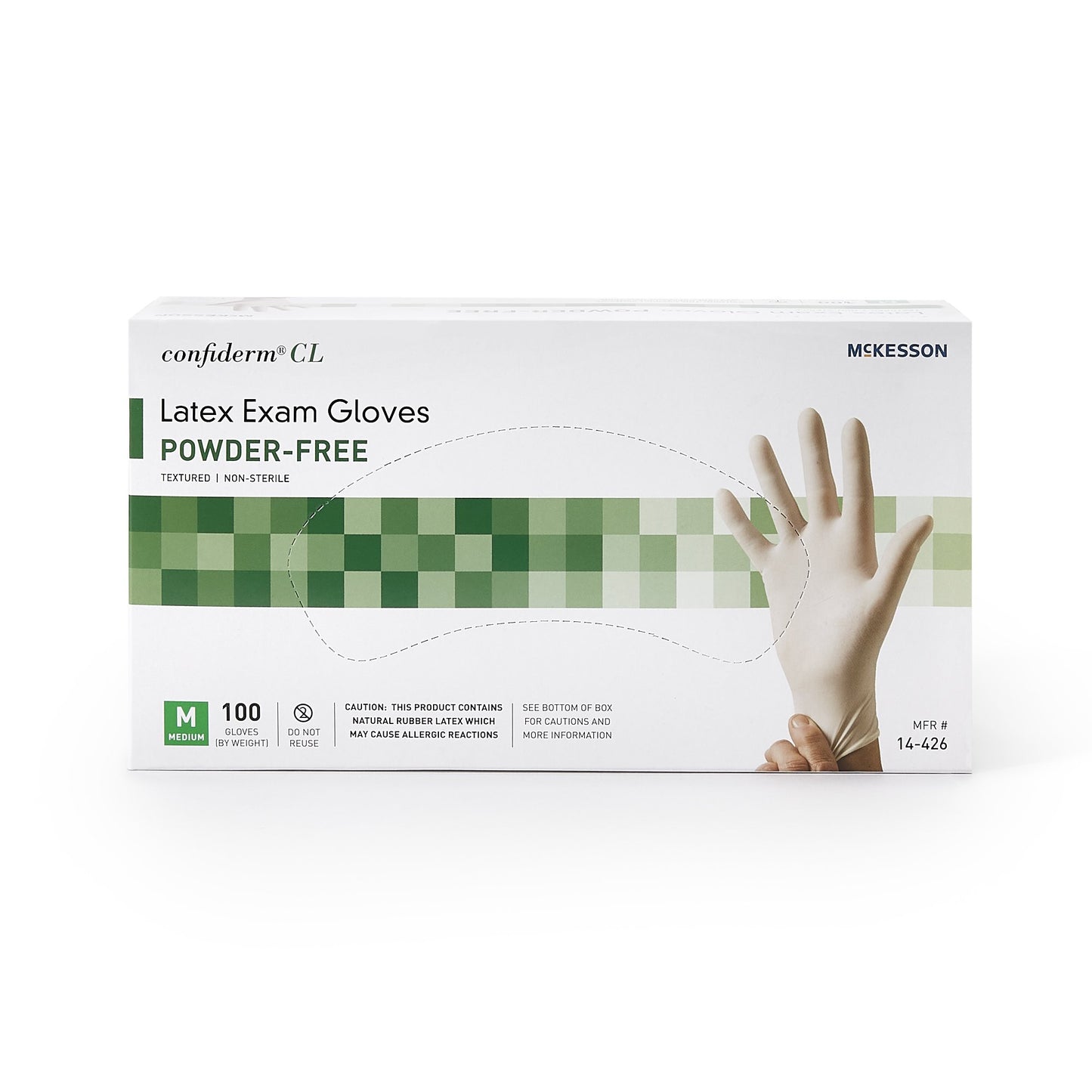 Exam Glove Confiderm® Latex Textured Fingertips for Slip Resistant Ivory