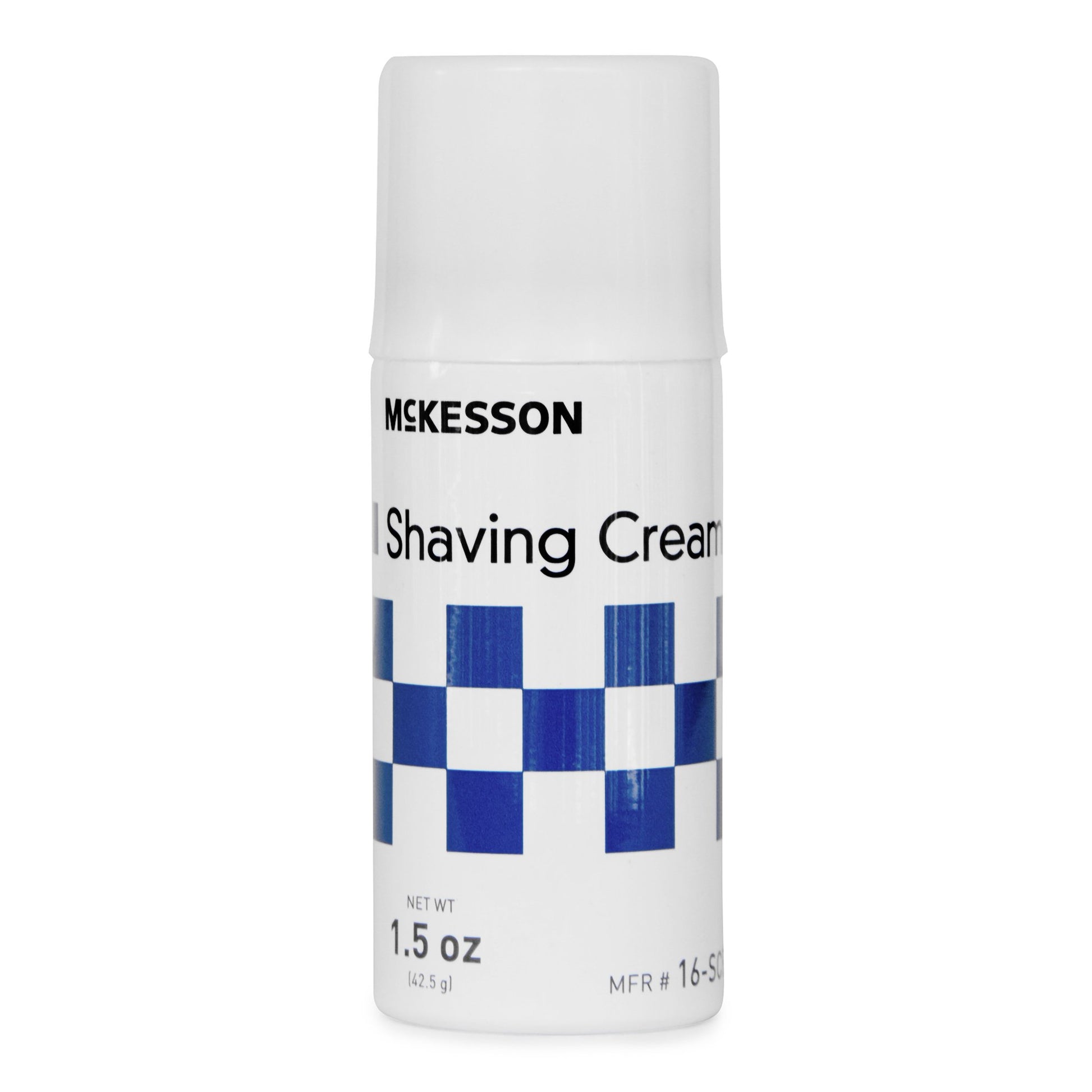 a bottle of mckesson shaving cream. 1.5 oz bottle.