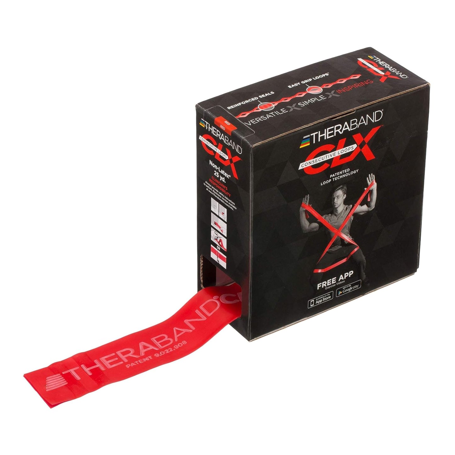 Exercise Resistance Band with Loops TheraBand® 4 Inch X 5 Foot Medium Resistance Red