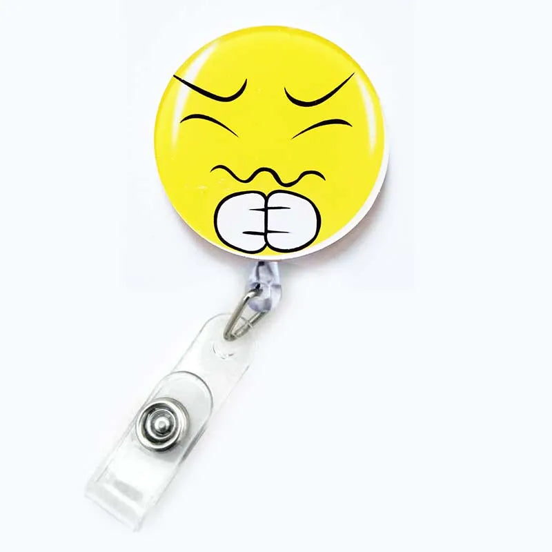 badge reel closed eyes with quivering lips emoji. Retractable