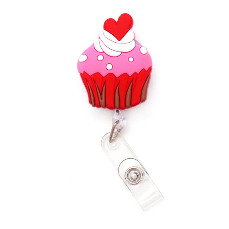 badge reel cupcake. Retractable.