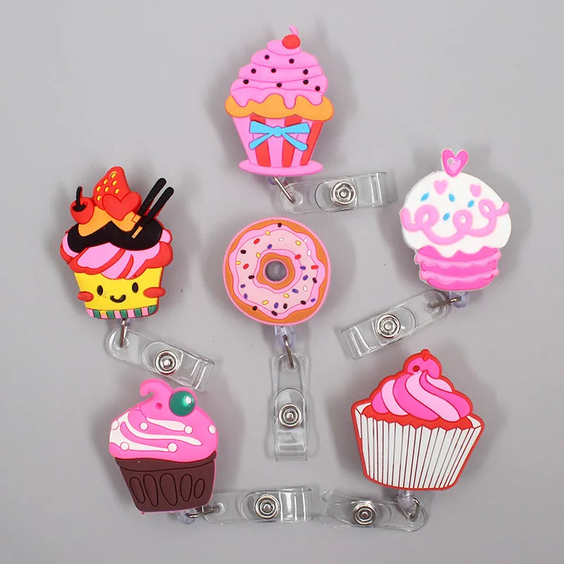 badge reels muffins, donuts