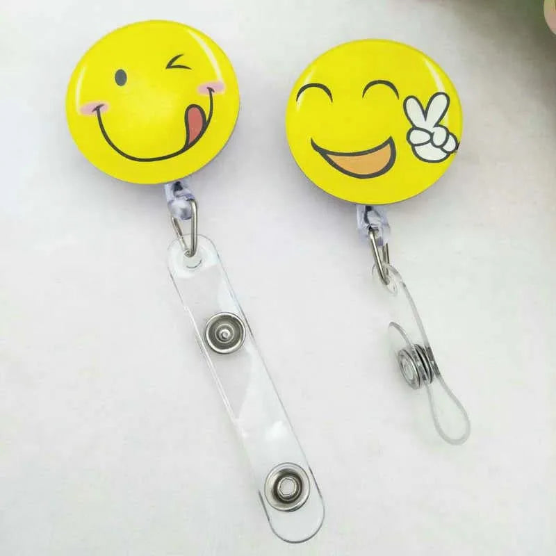 Retractable Badge Reel Retractable - Emoji Faces