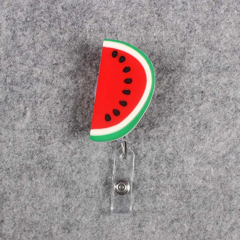 badge reel watermelon. Retractable.