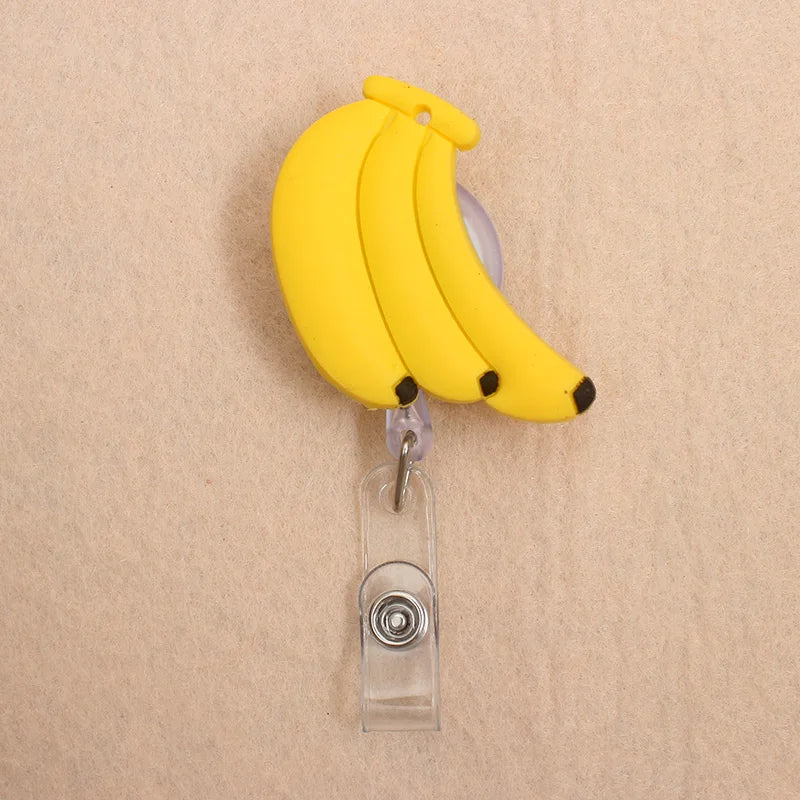 badge reel bananas. Retractable.