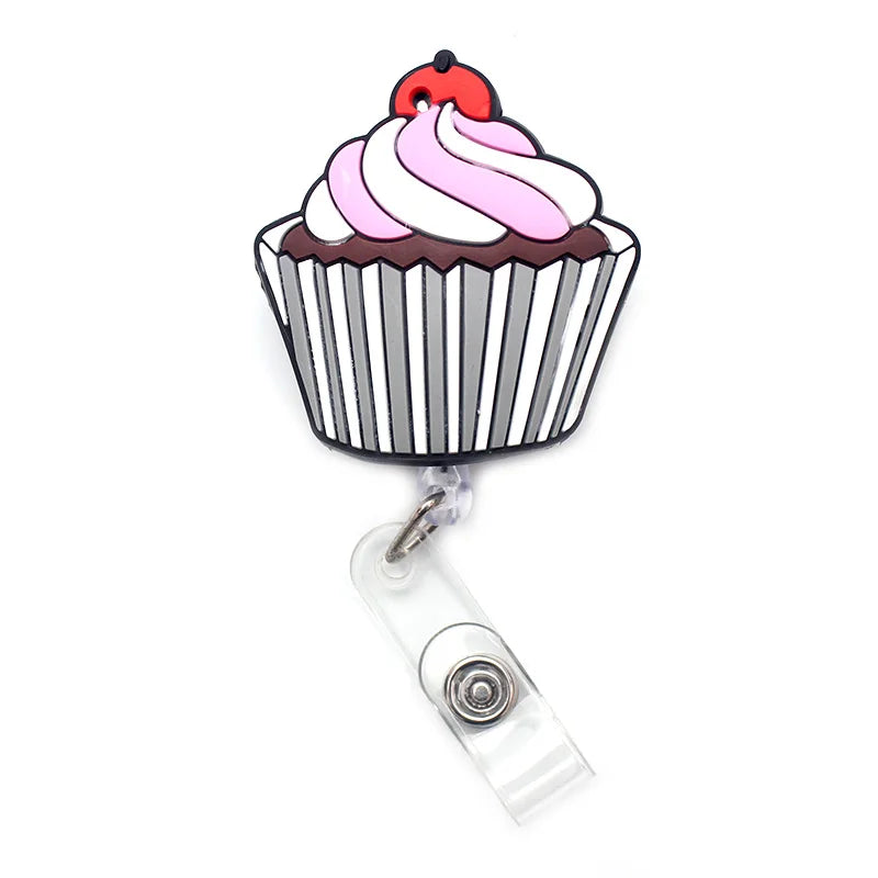 badge reel cupcake. Retractable.