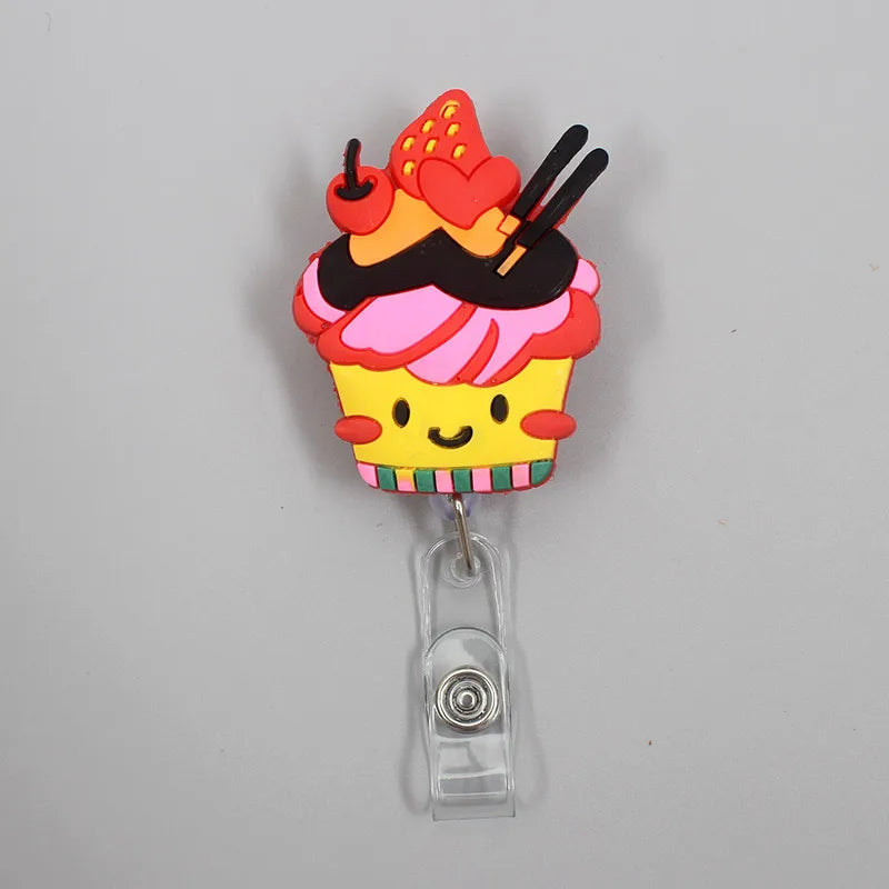 badge reel cupcake. Retractable.