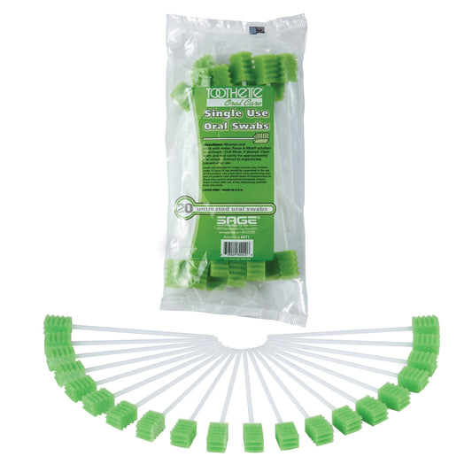 Oral Swab Toothette® Plus Unflavored Foam Tip (20 per Pack)