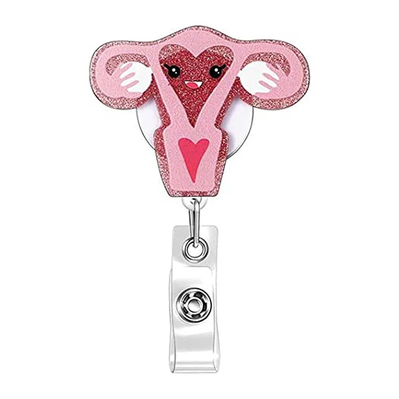 badge reel cervix. Retractable, alligator clip