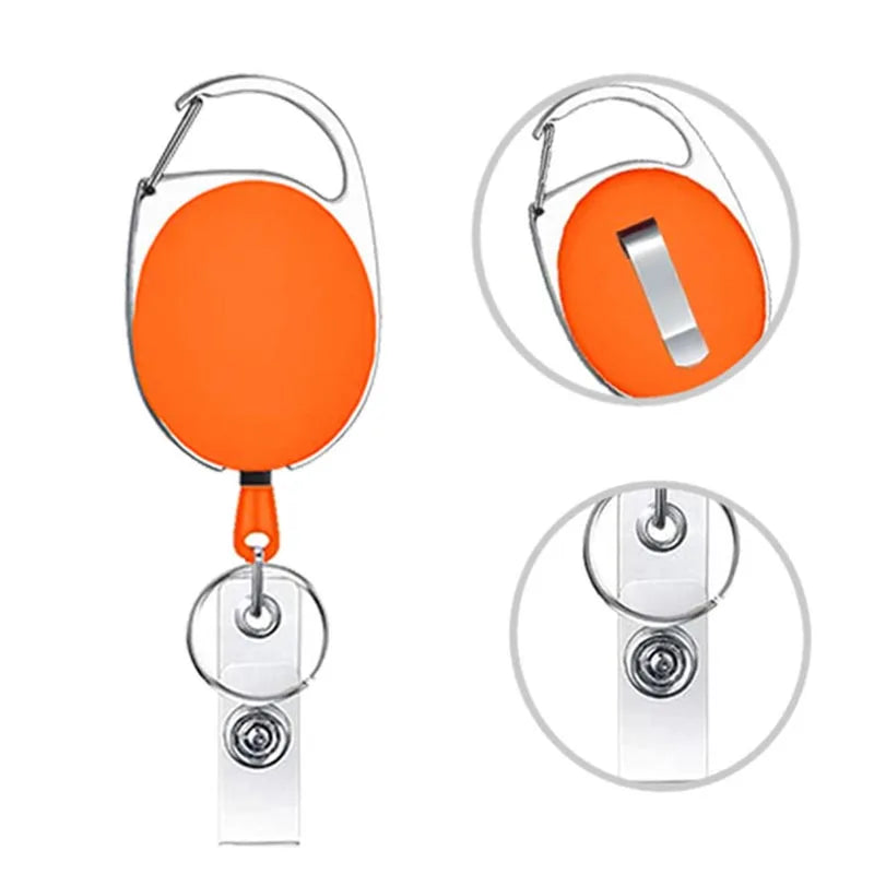 Ellipse Retractable Pull Badge Reel - Pocket