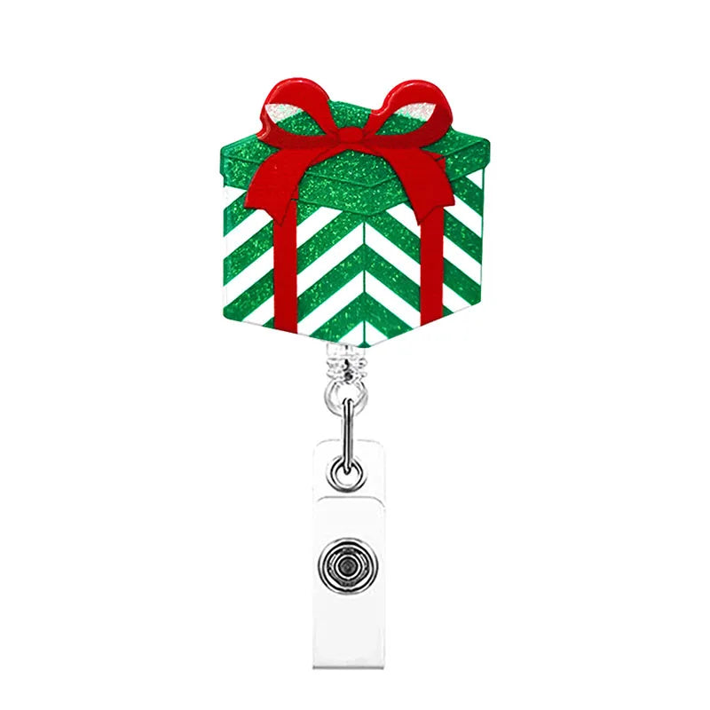 badge reel gift box. Retractable, alligator clip.