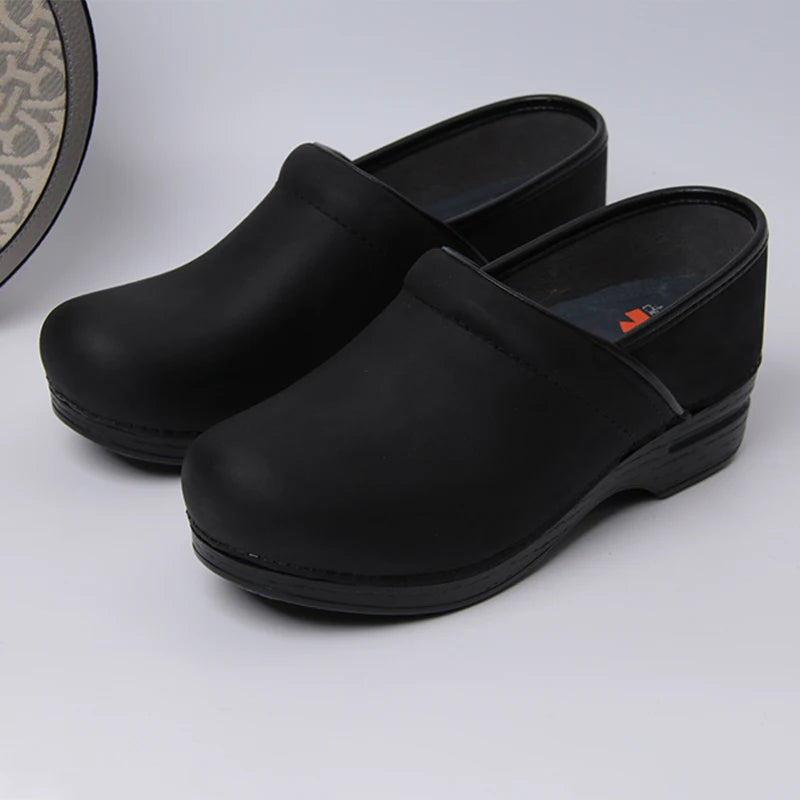 Women Slip-On Clogs - Matte Black