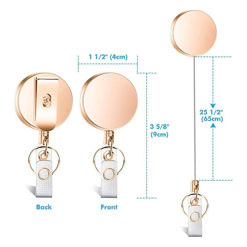 Retractable Badge Reel Retractable - Rose Gold