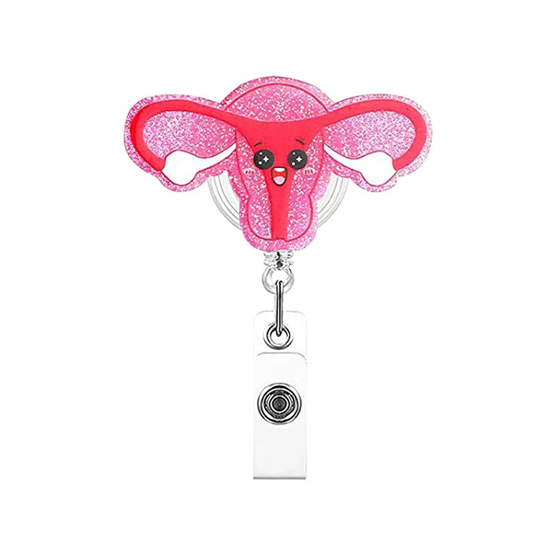 badge reel cervix. Retractable, alligator clip.