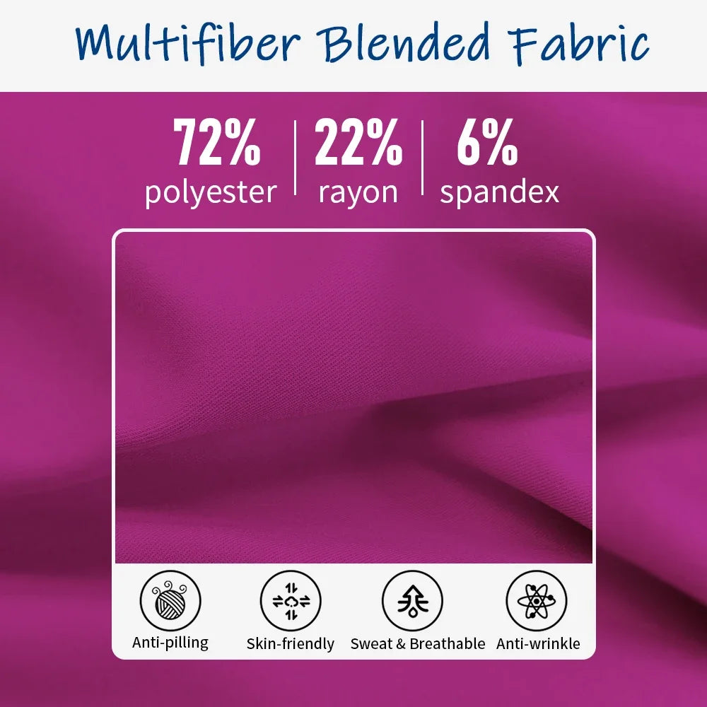 high quality blend for scrub fabric 72% polyester, 22% rayon, 6% spandex anti-wrinkle, breathable, sweat absorbent